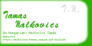 tamas malkovics business card